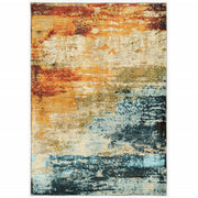 2’x3’ Blue and Red Distressed Scatter Rug