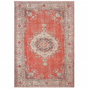 2’x3’ Red and Gray Oriental Scatter Rug