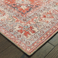 8’x12’ Red and Gray Oriental Area Rug