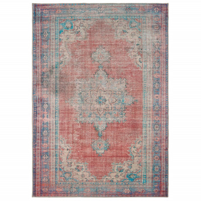8’x10’ Red and Blue Oriental Area Rug