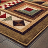 2’x8’ Brown and Red Ikat Patchwork Runner Rug