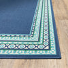 2’x3’ Navy and Green Geometric Indoor Outdoor Scatter Rug