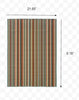 2’x4’ Green and Brown Striped Indoor Outdoor Scatter Rug