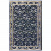 2’x3’ Navy and Gray Floral Ditsy Scatter Rug