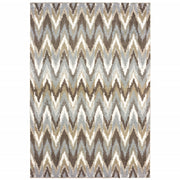 2’x3’ Gray and Taupe Ikat Pattern Scatter Rug