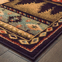 2’x3’ Black and Brown Nature Lodge Scatter Rug