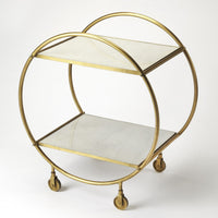 Modern Gold and White Marble Rolling Server