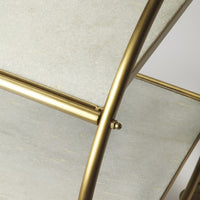 Modern Gold and White Marble Rolling Server