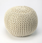 Cool Cream Woven Pouf Ottoman