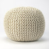 Cool Cream Woven Pouf Ottoman