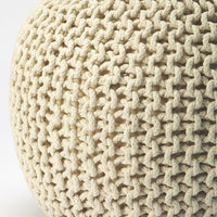 Cool Cream Woven Pouf Ottoman