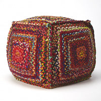 Color Fiesta Braided Pouf Ottoman