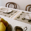 Set of Eight Olive Green Pear Pattern Placemats