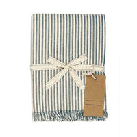 Set of EightDull Green Striped Placemats