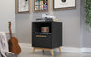 Night Stand with Straight Lines Black