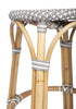 Grey and White Rattan Counter Stool