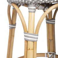 Grey and White Rattan Counter Stool