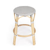 Grey and White Rattan Counter Stool