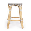 Grey and White Rattan Counter Stool