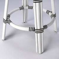 Classic White and Black Rattan Counter Stool