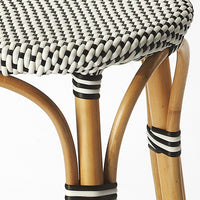 Black and White Rattan Counter Stool