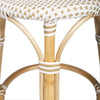 Beige and White Rattan Counter Stool