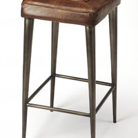 Brown Leather Bar Stool