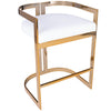Gold and White Faux Leather Counter Stool