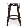 Dark Brown and White Rattan Counter Stool