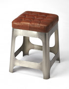Iron and Leather Counter Stool