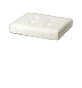 21" White Faux Leather And Clear Ottoman