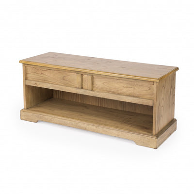 Natural Wood Classic Bench with Storage