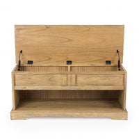 Natural Wood Classic Bench with Storage