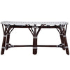 Dark Brown and White Rattan Bench