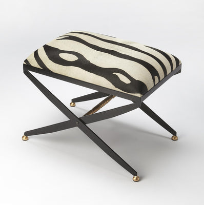 Cosmopolitan Black and White Leather Stool