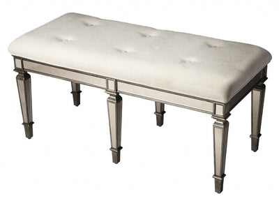 Silver Mirrored Bench