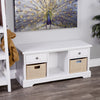 Modern Farm White Bench with Storage