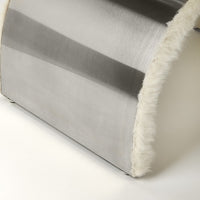 Far Out Ivory and Chrome Faux Fur Stool