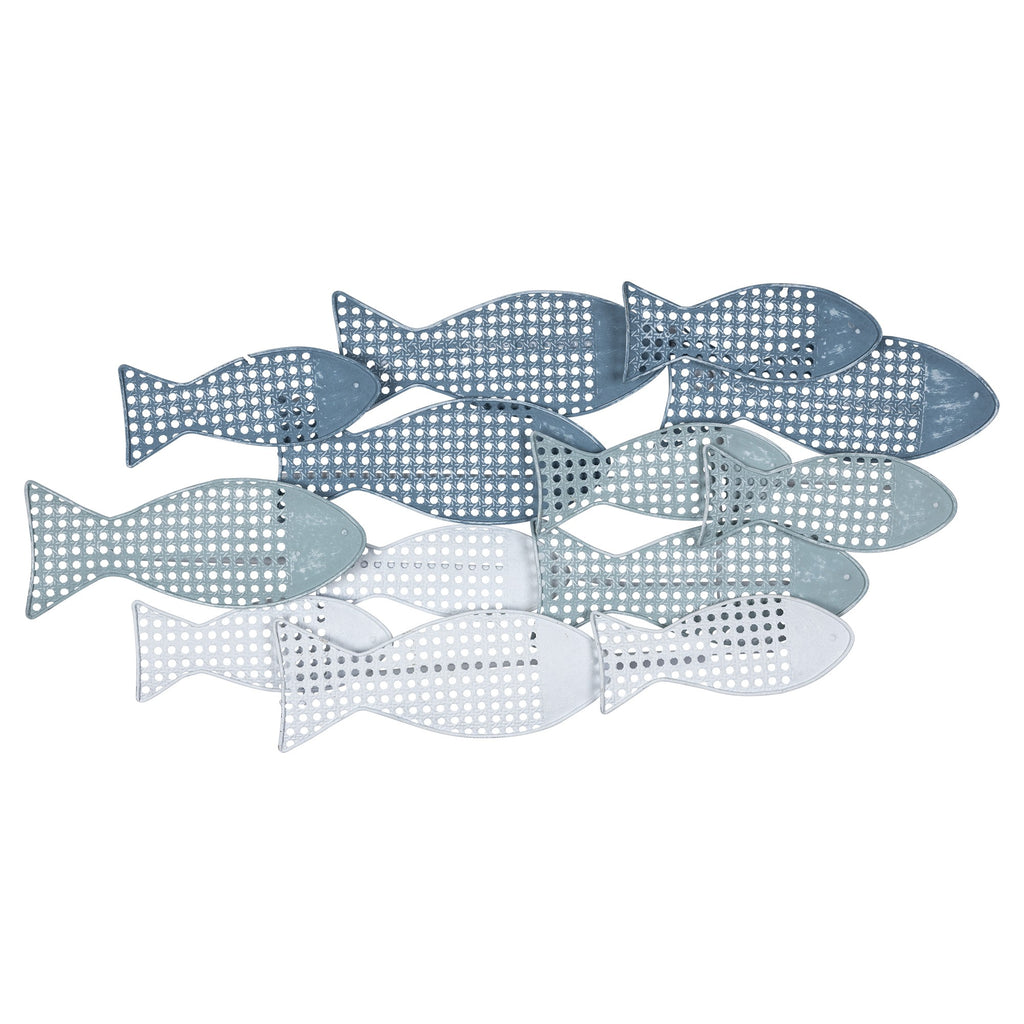 Contemporary Blue Ombre Metal Fish Wall Décor