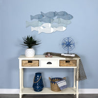 Contemporary Blue Ombre Metal Fish Wall Décor