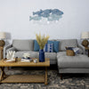 Contemporary Blue Ombre Metal Fish Wall Décor