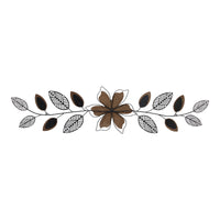 Wood and Metal Floral Three Pane Wall Décor