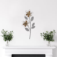 Metal Wire Flower Wall Décor Piece