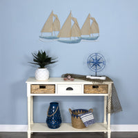 Blue and Gold Metallic Sailboat Wall Décor