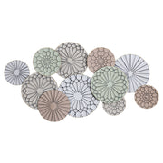 Colorful Floral Design Metal Wall Décor