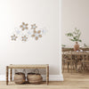 White Metal and Rattan Floral Wall Décor