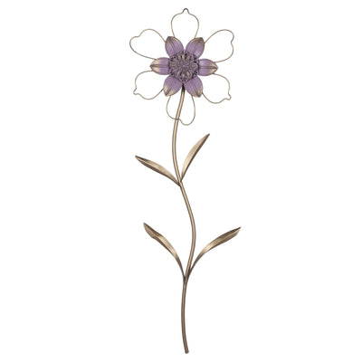 Contemporary Single Stem Metal Flower Wall Décor