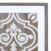 Wooden Gray and Beige Ethnic Tile Wall Plaque