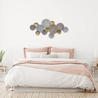 Pink and Gold Metal Plate Wall Décor