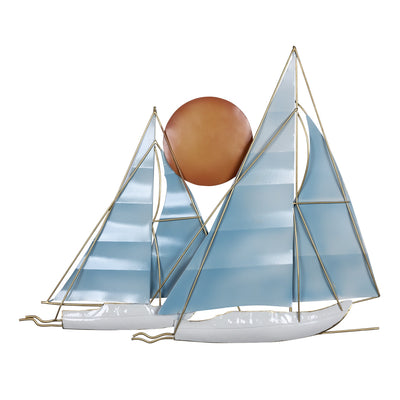 sailboats at sunset wall decor